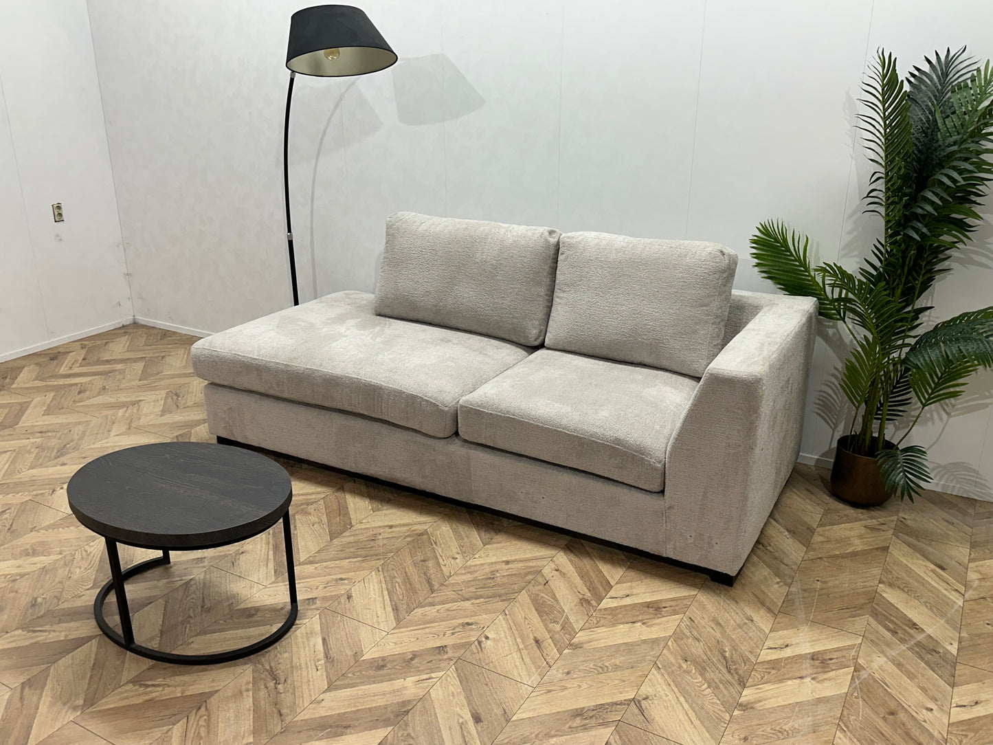 Witte Bouclé Design Bank ~ Losse Kussens Met Afneembare Hoezen