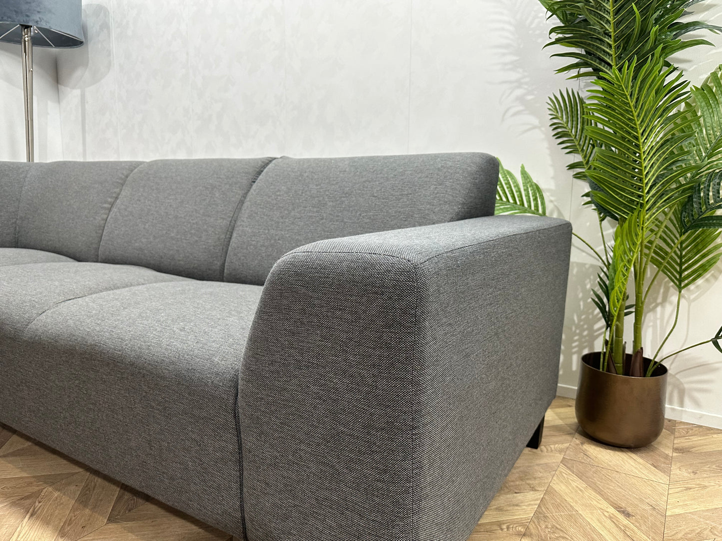 Antraciet Hoekbank Inc Hocker ~ Vaste Kussens