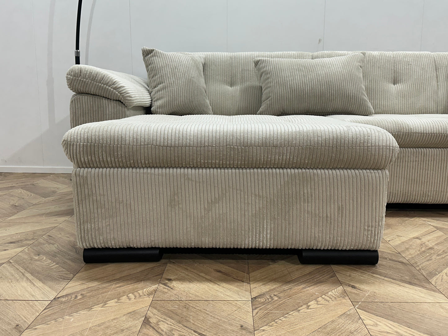 !Showroommodel! Witte/Crème Ribstof U Bank