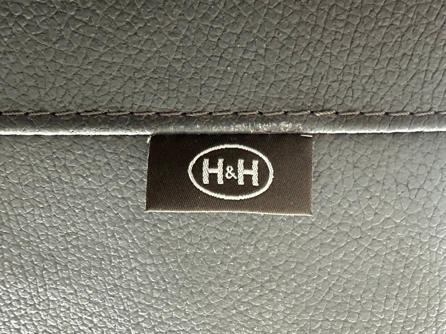 H&H Bruine Echt Lederen Hoekbank ~ Verstelbare Armsteun