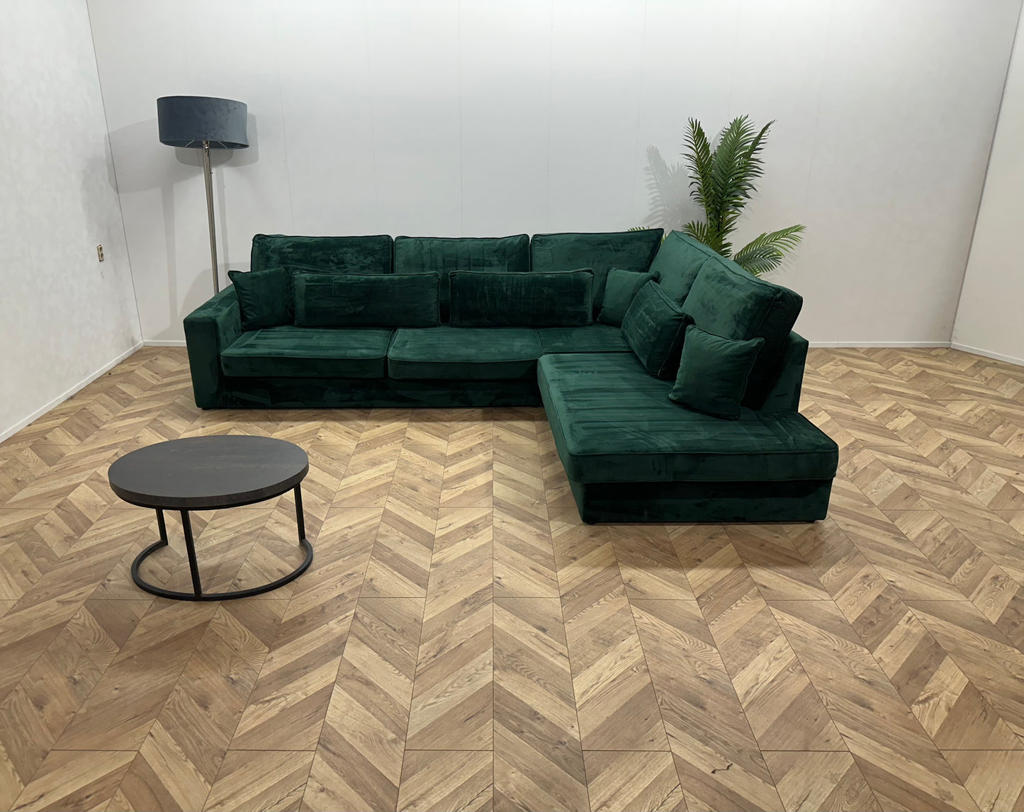 Groene Velvet Hoekbank ~ Nieuwstaat