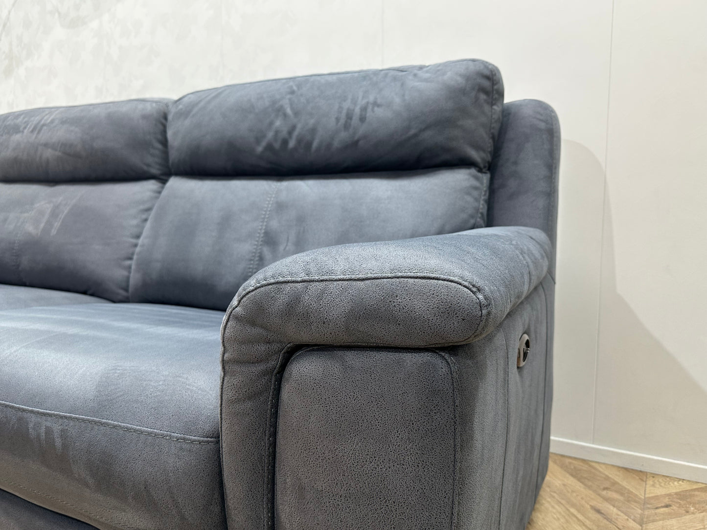 Blauwe Suède Stoffen Banken Set ~ Relaxfunctie