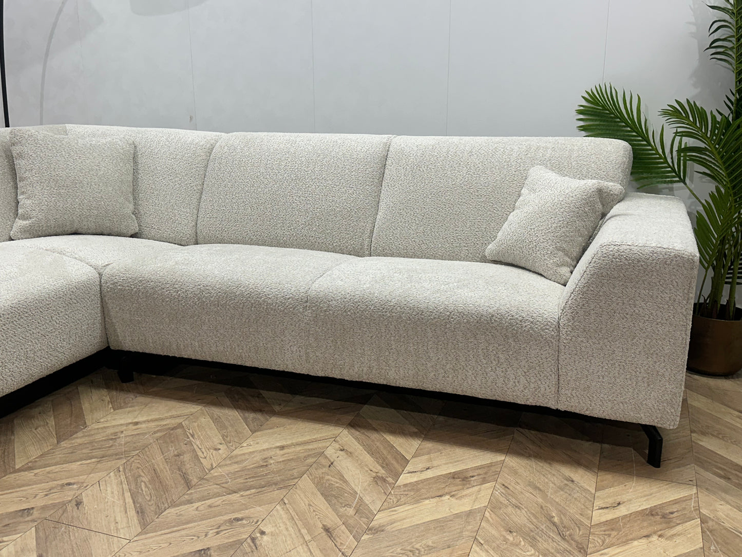 !Showroommodel! Crème Bouclé Hoekbank