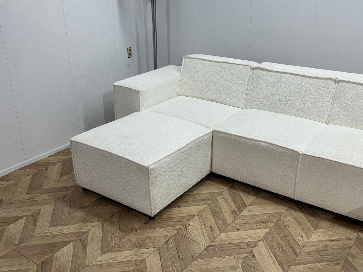 Witte Bloucé Stoffen U Bank ~ Vaste Kussens