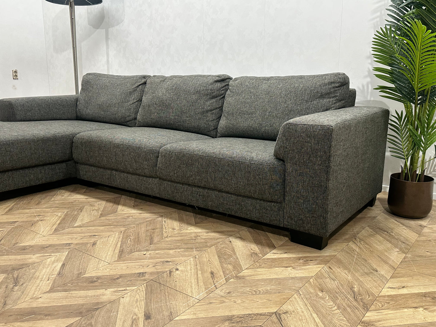 In.House Antraciet Hoekbank ~ Losse Rugkussens Met Afneembare Hoezen