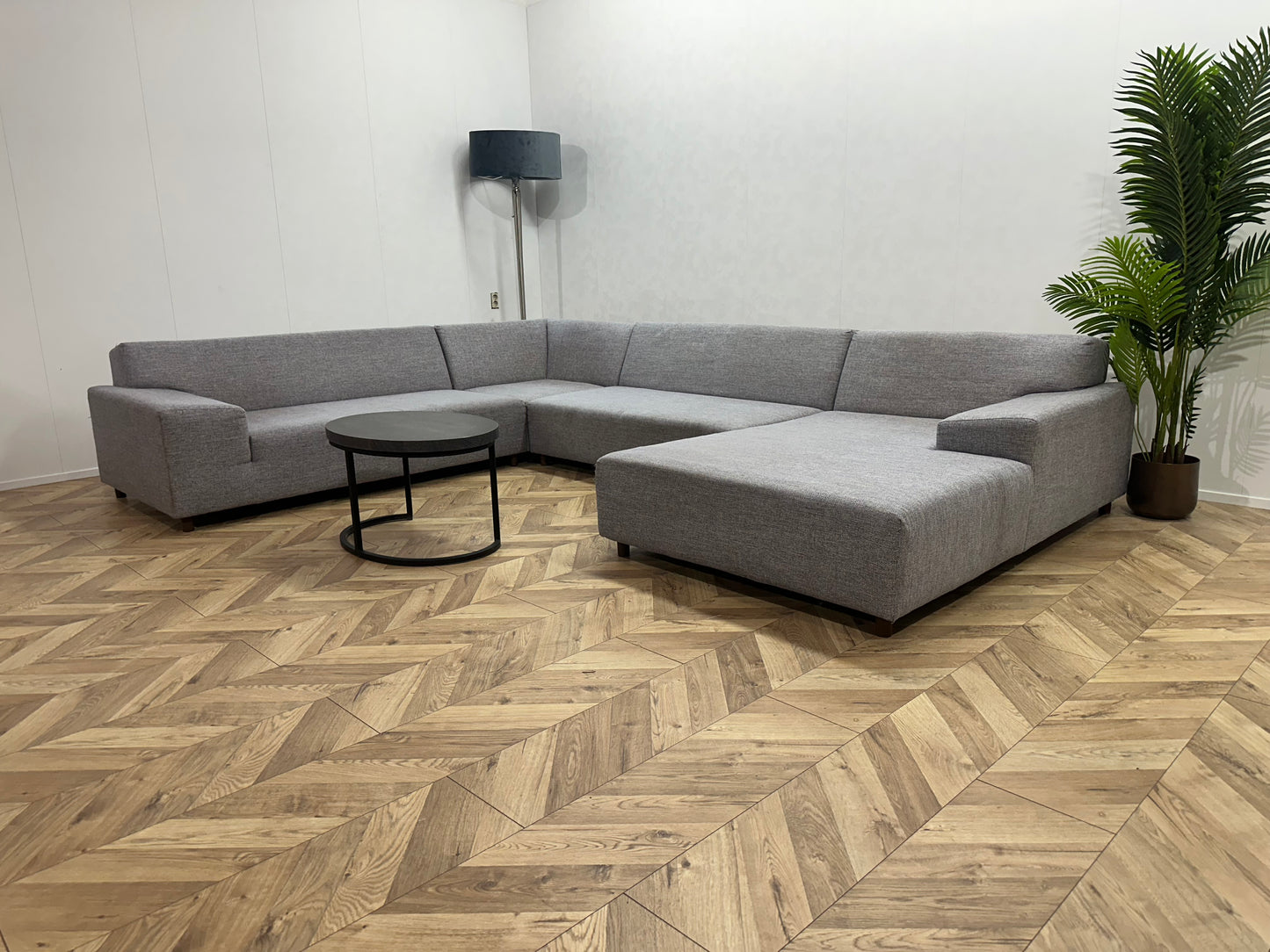 IN.HOUSE Licht Grijze U Bank ~ Vaste Kussens