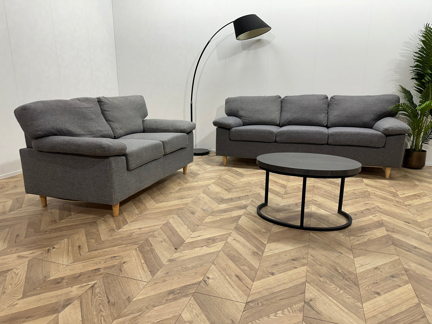 Licht Grijze Banken Set ~ Losse Rugkussens
