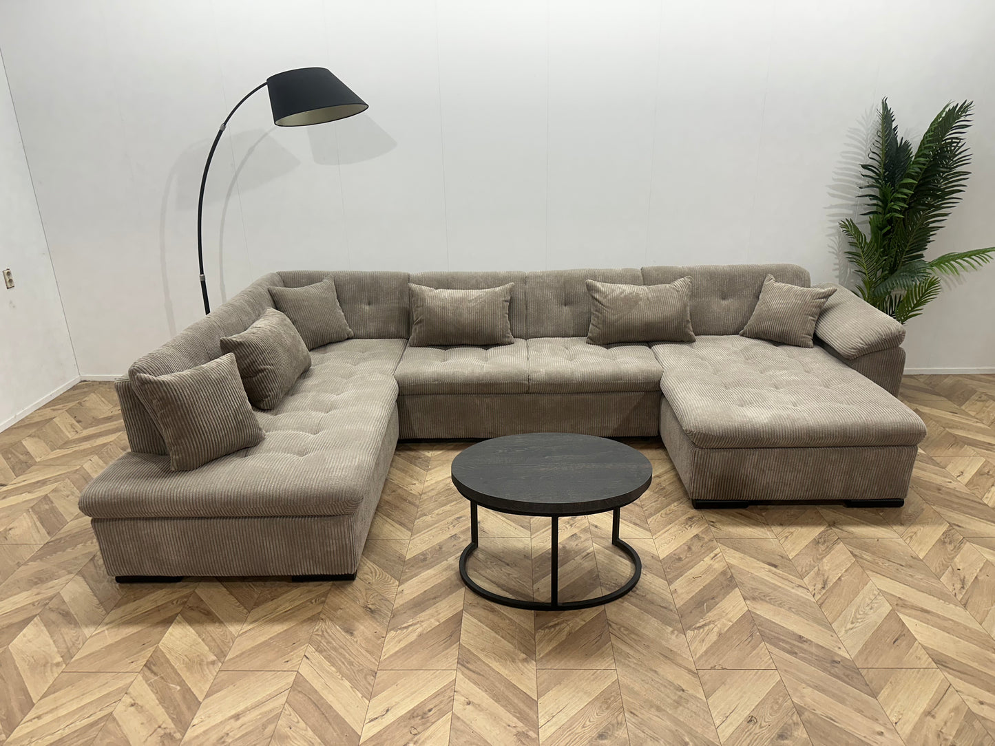 !Showroommodel! Grijze Ribstof U Bank