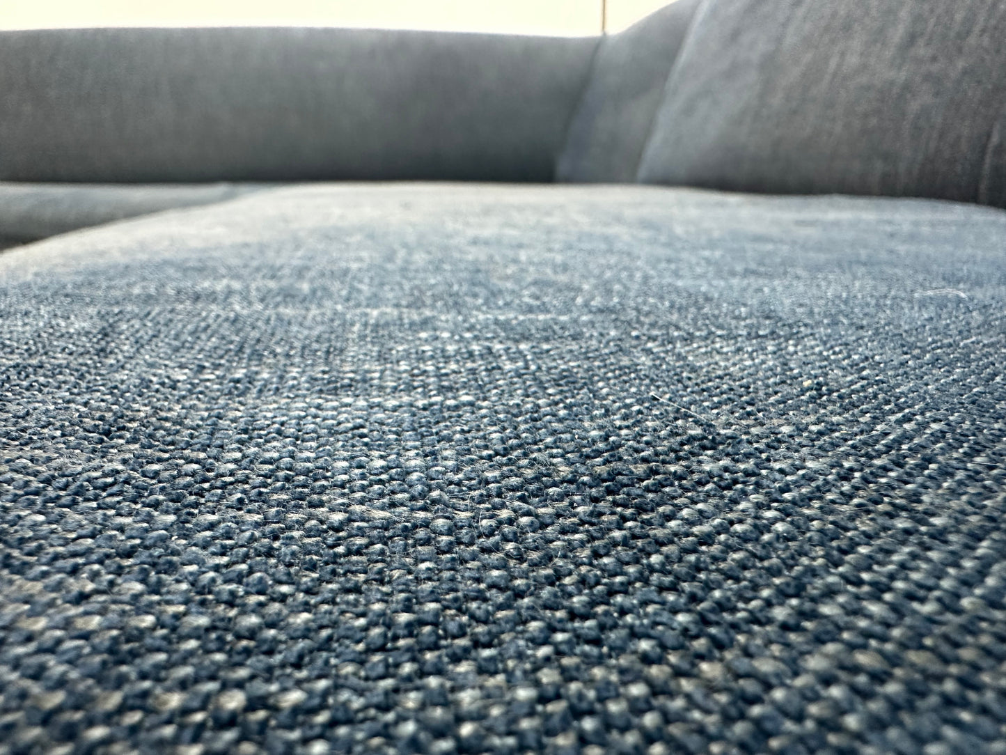 Blauwe Hoekbank ~ Vaste Kussens