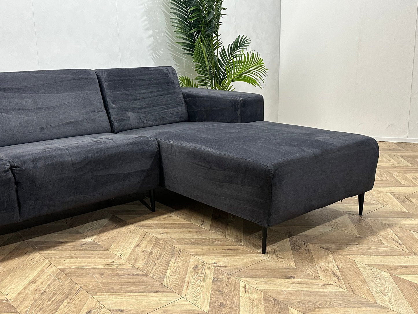 Antraciet Velvet U Bank ~ Vaste Kussens