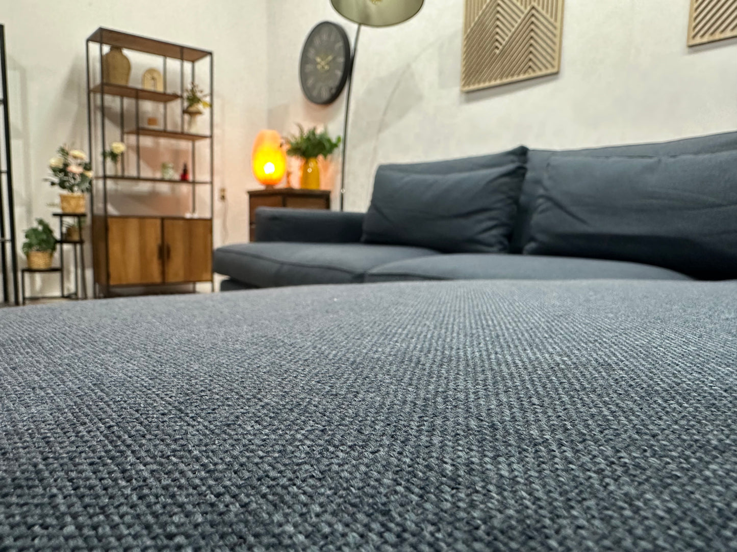 Blauwe Hoekbank ~ Losse Kussens Met Afneembare Hoezen