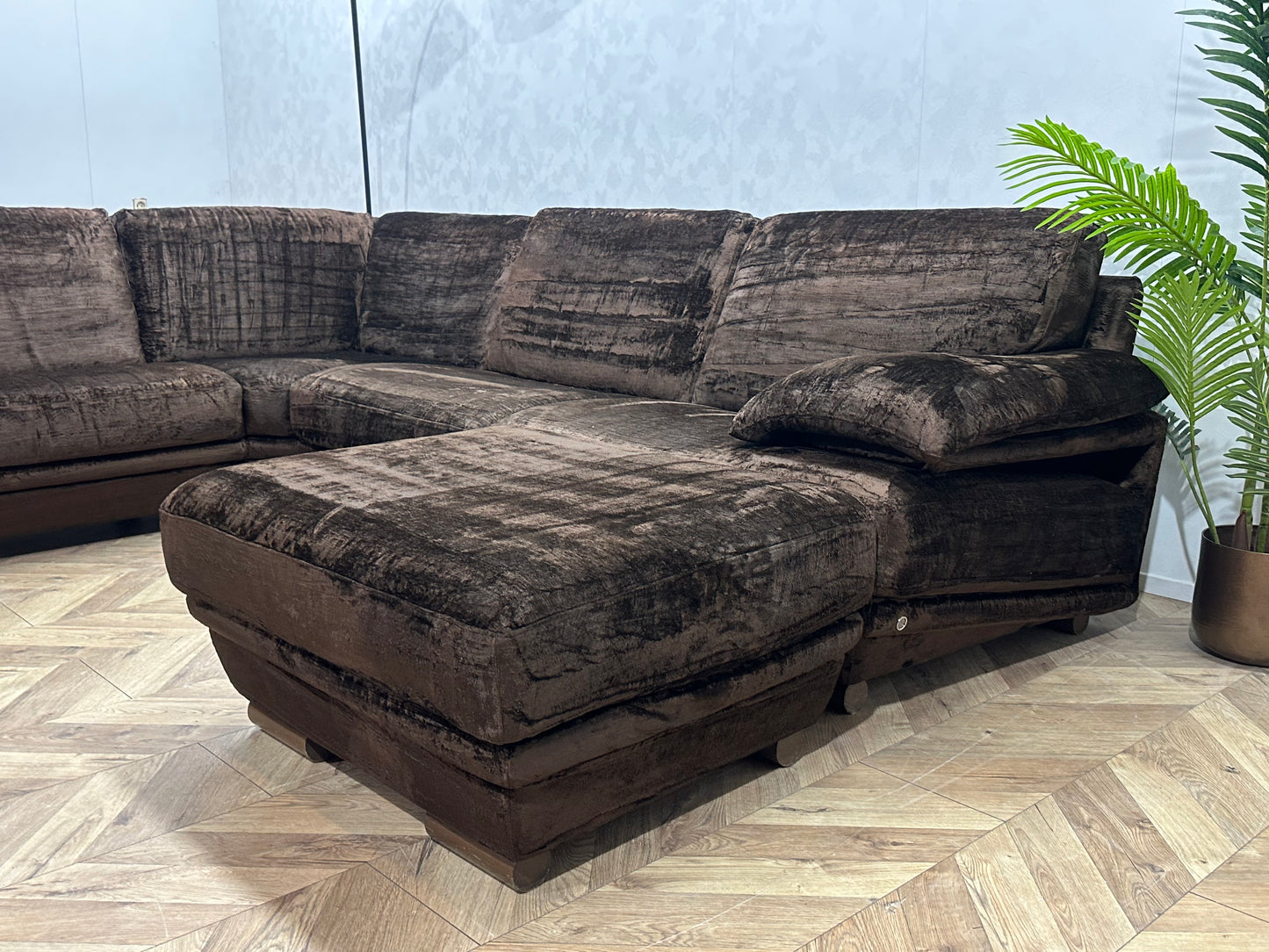 Umix Bruine Velvet U Bank ~ Vaste Kussens