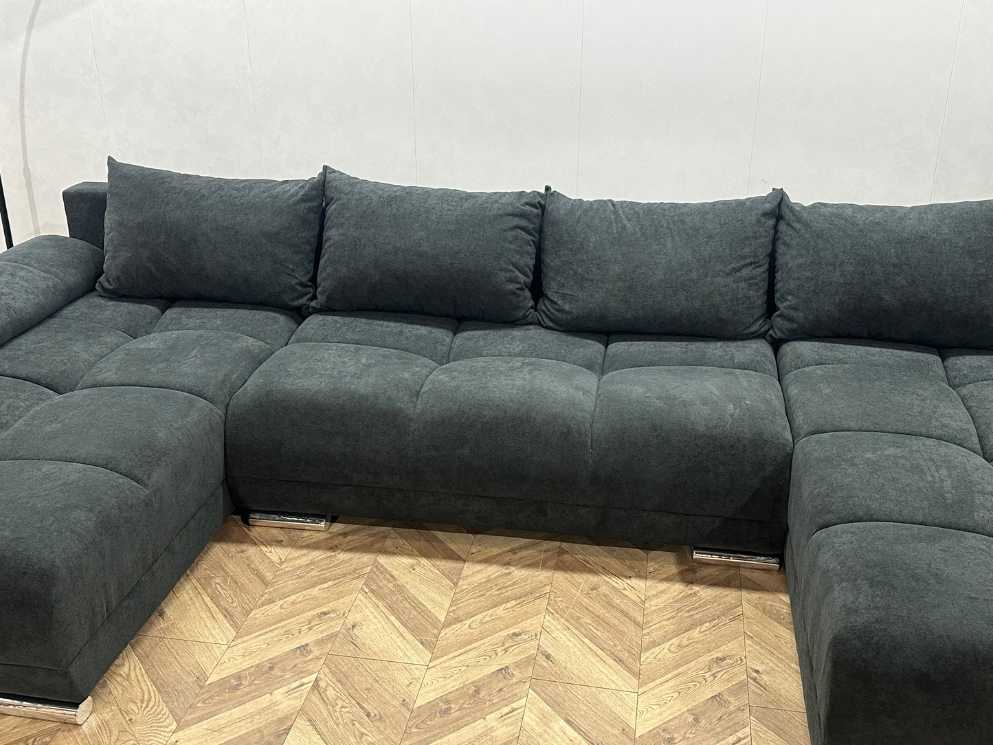 !Showroommodel! Antraciet Suède Stoffen U Bank