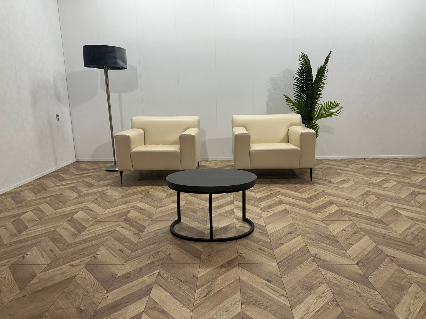 EnzoLuca Crème Echt Lederen Fauteuil ~ Vaste Kussens