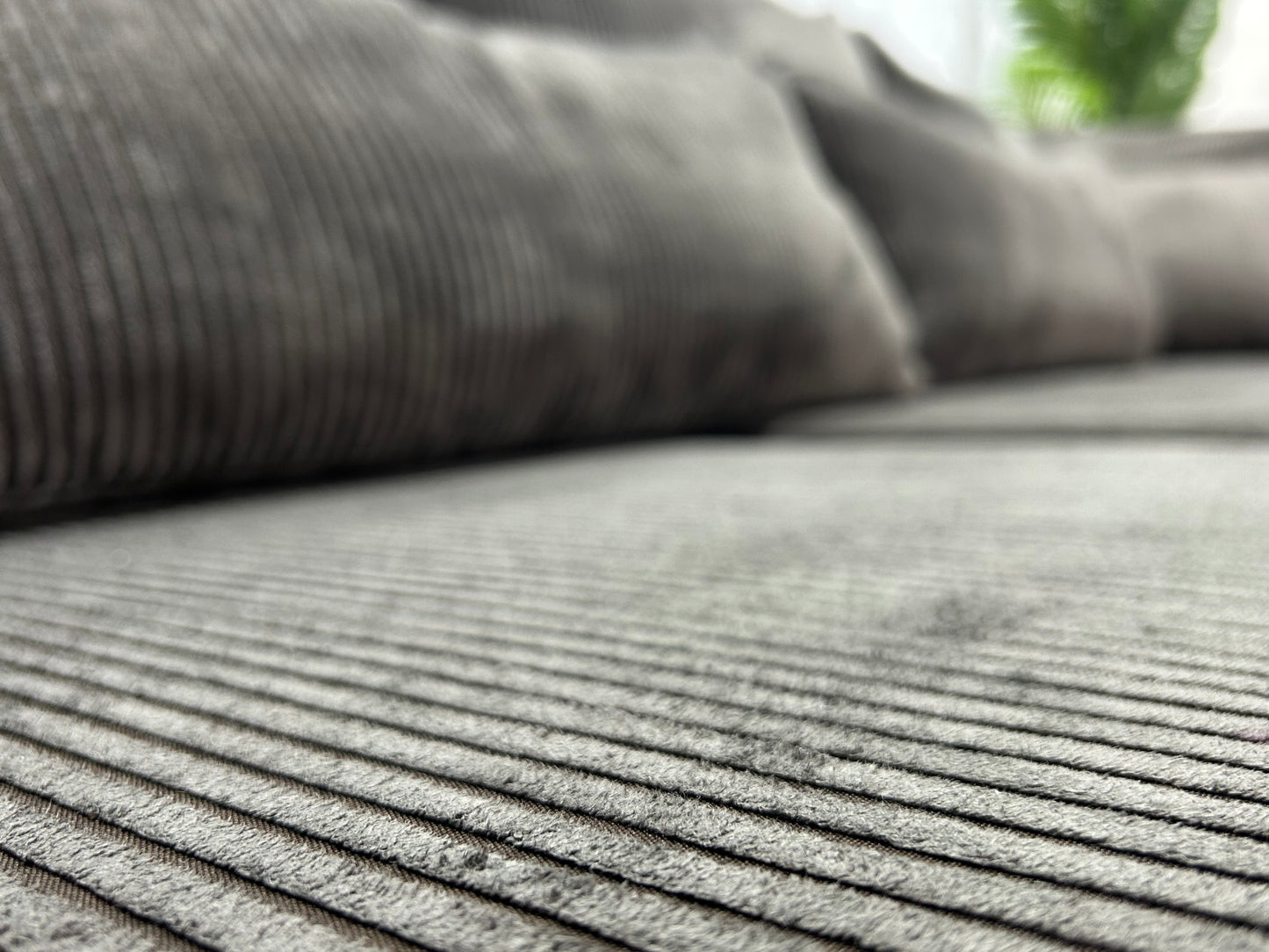 Donker Bruine Ribstof Hoekbank ~ Nieuwstaat