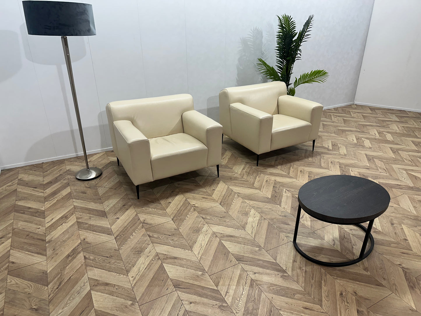 EnzoLuca Crème Echt Lederen Fauteuil ~ Vaste Kussens