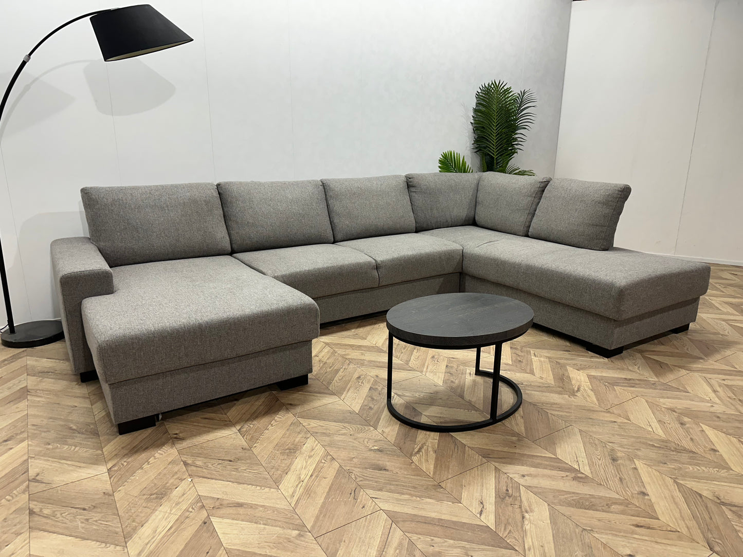 Licht Grijze U Bank ~ Losse Rugkussens Met Afneembare Hoezen