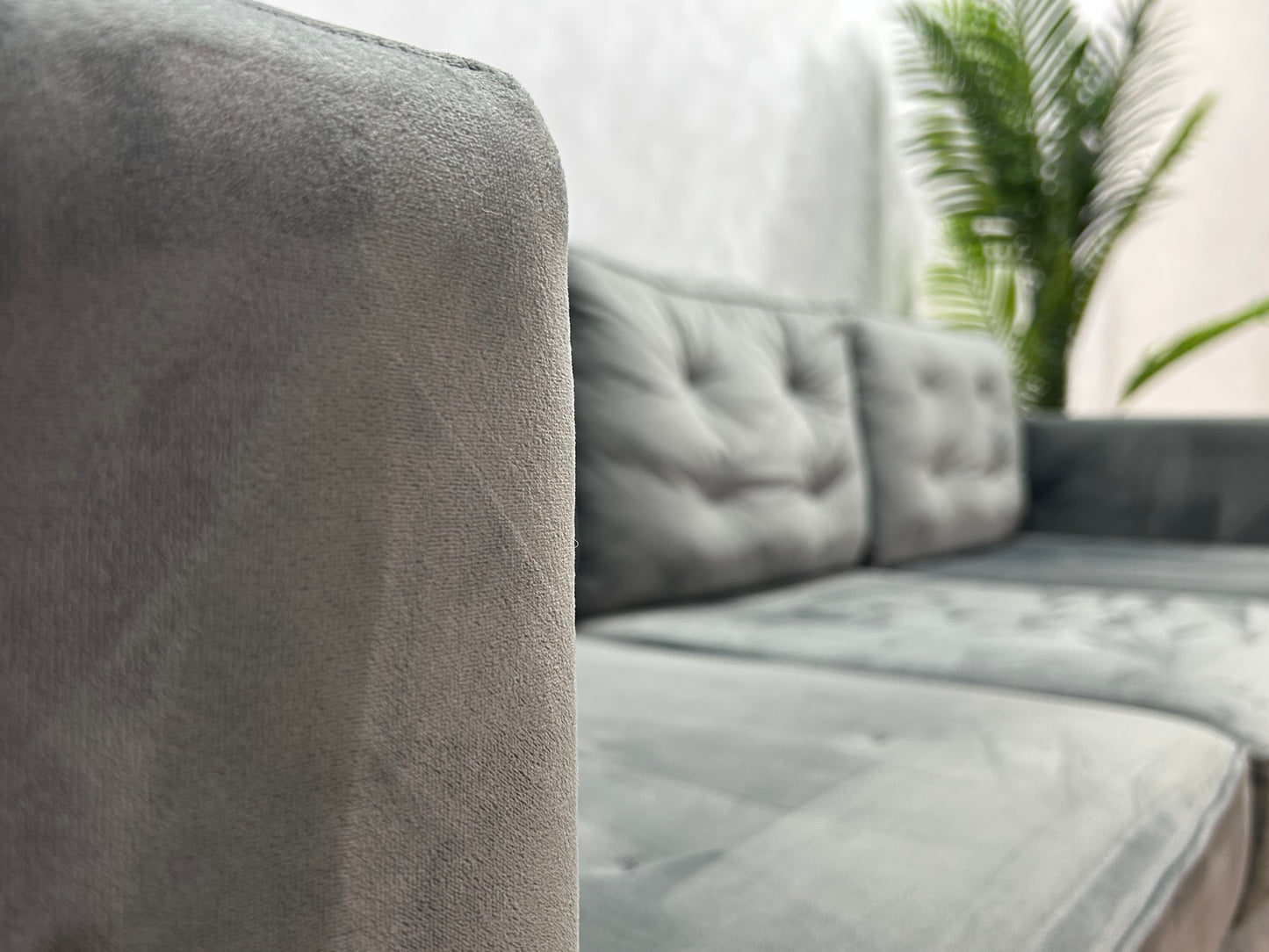 Blauwe Velvet Hoekbank ~ Losse Kussens Met Afneembare Hoezen