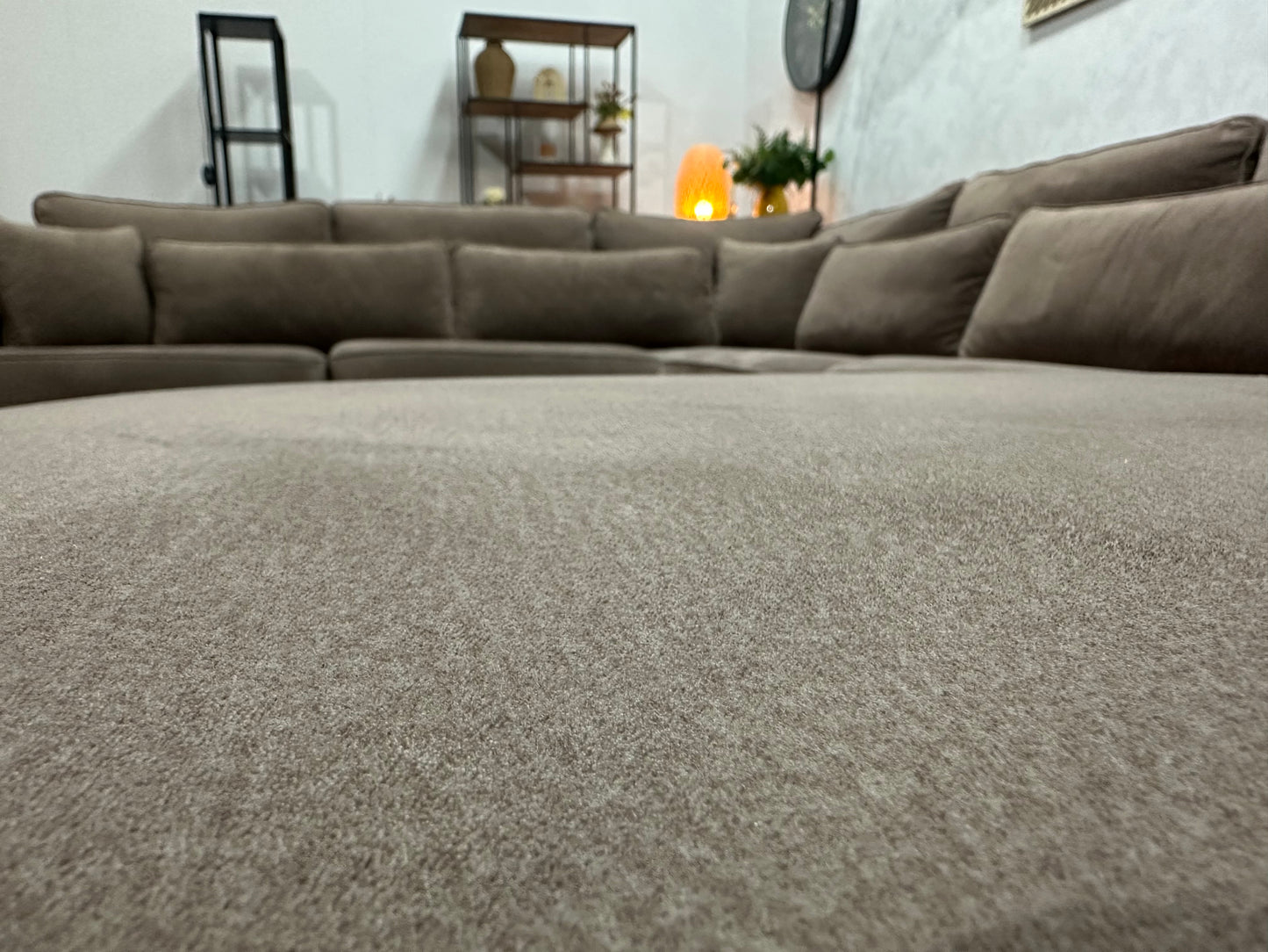 Bruine Velvet U Bank ~ Losse Kussens Met Afneembare Hoezen