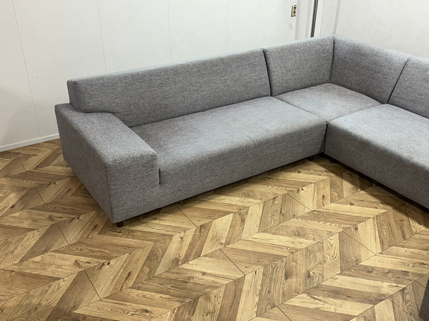 IN.HOUSE Licht Grijze U Bank ~ Vaste Kussens