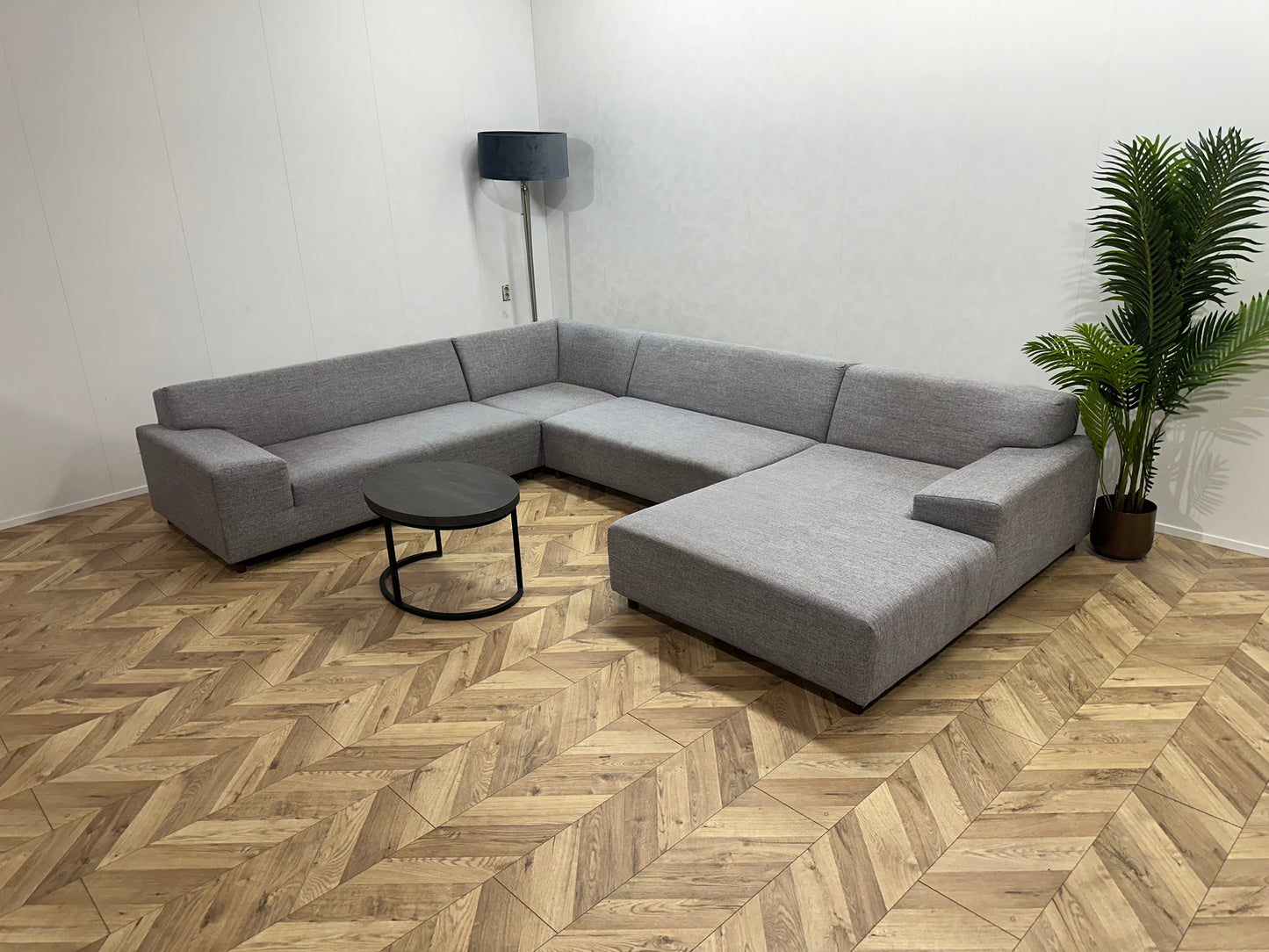 IN.HOUSE Licht Grijze U Bank ~ Vaste Kussens