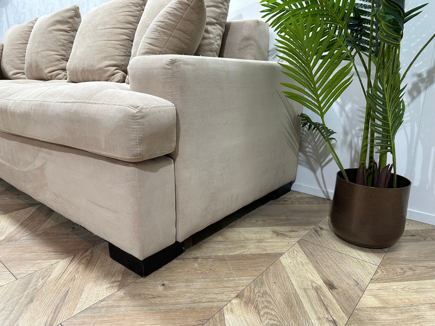 Beige Hoekbank ~ Losse Kussens Met Afneembare Hoezen
