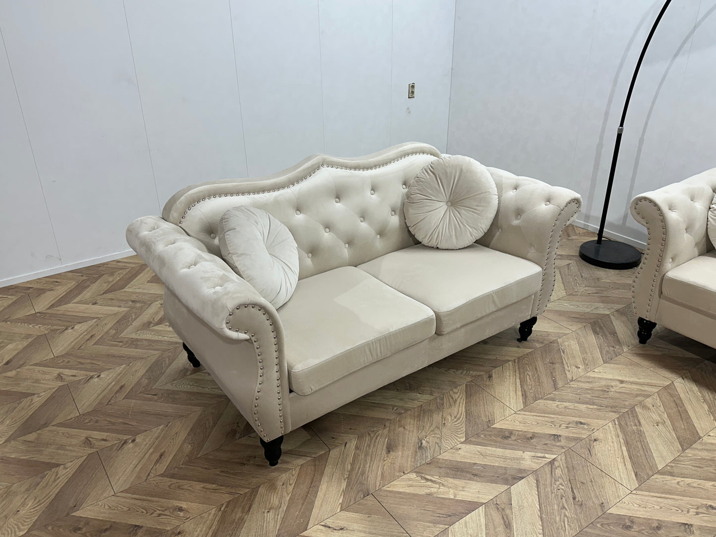 Beliani Crème Velvet Banken Set ~ Nieuwstaat