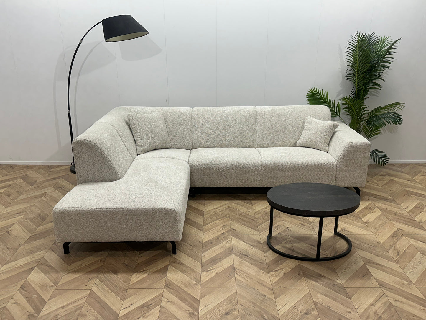!Showroommodel! Crème Bouclé Hoekbank