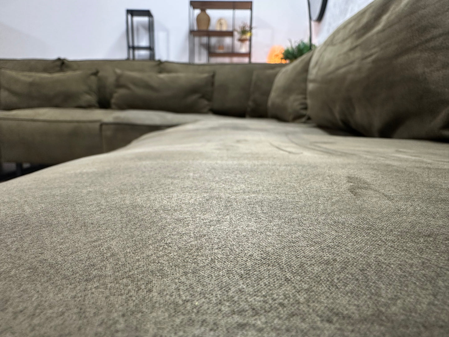 Leger Groene Ruime Design Hoekbank ~ Losse Kussens Met Afneembare Hoezen