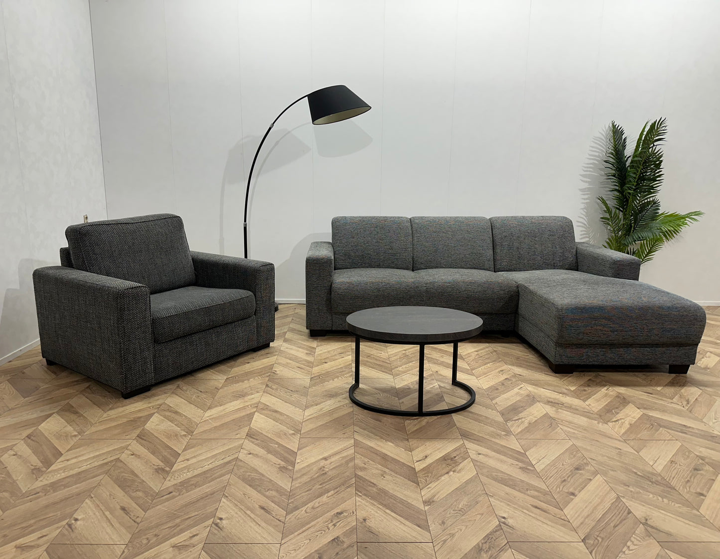 Grijze Hoekbank Inc Fauteuil