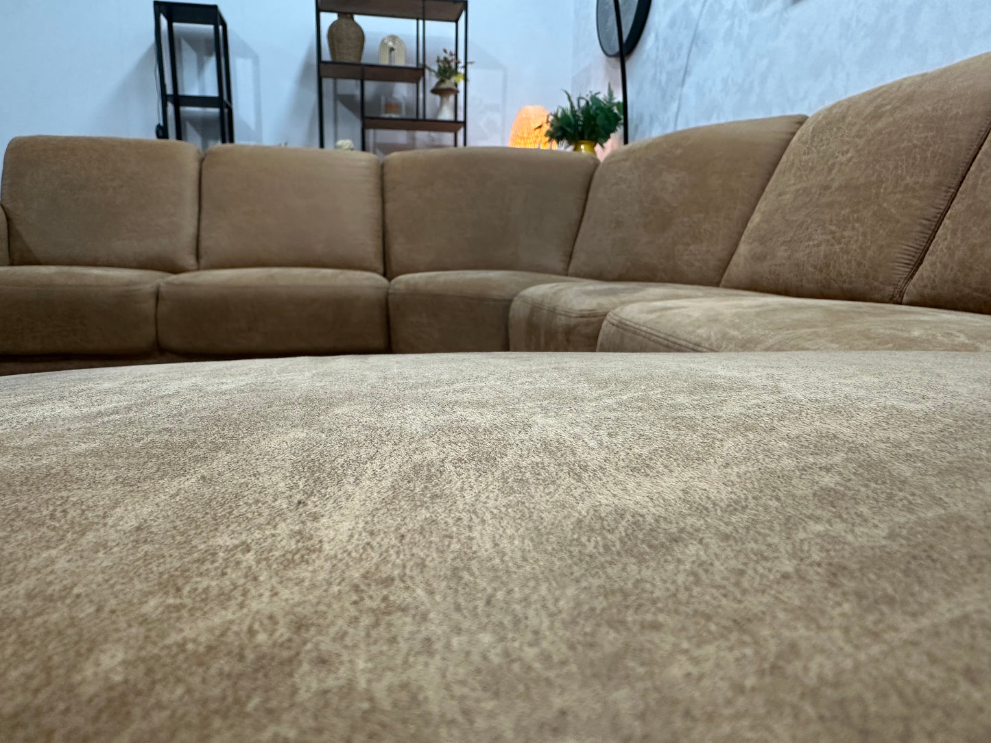 Cognac Bruine Suède Stoffen U Bank ~ Vaste Kussens