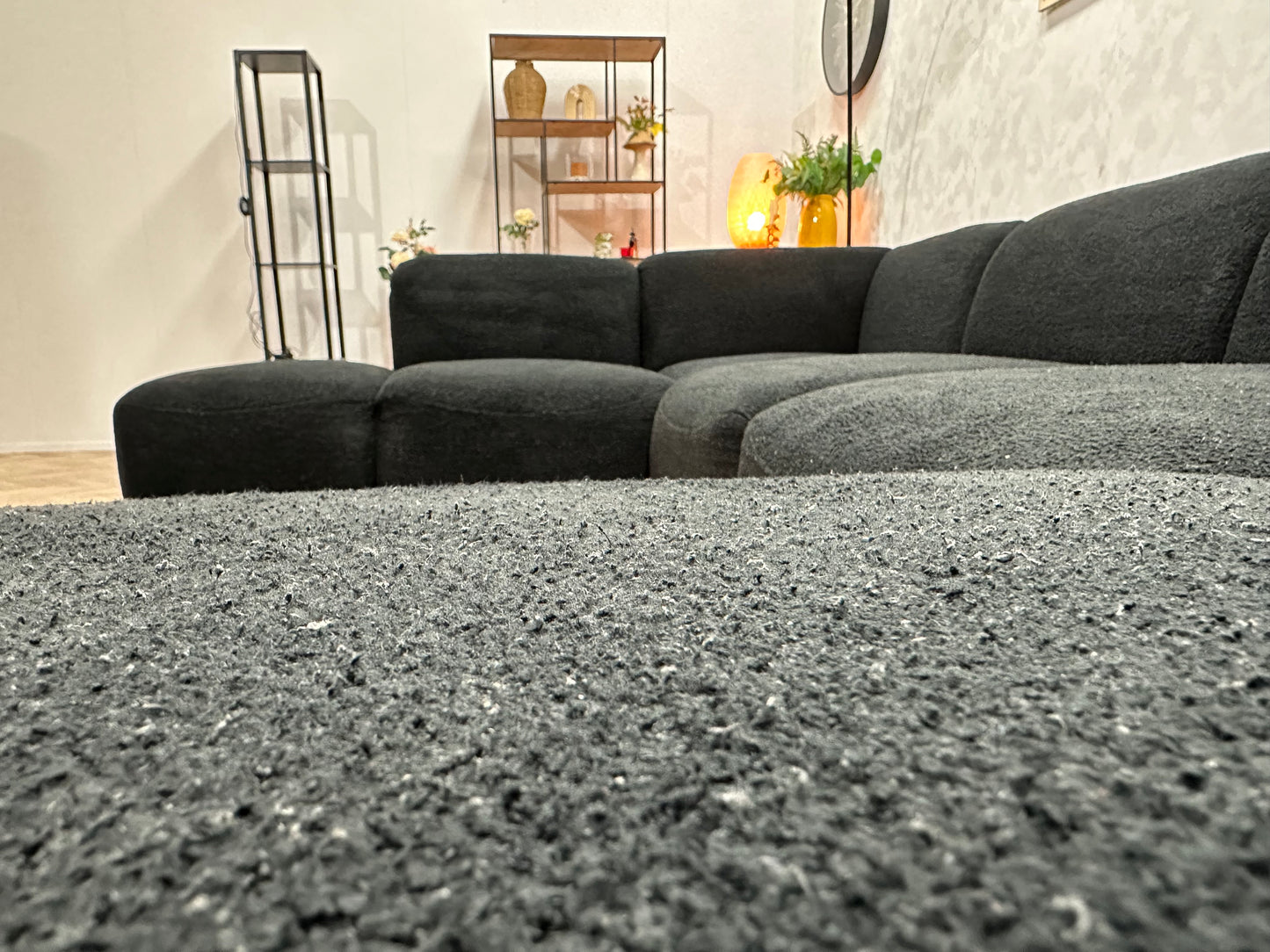 Zwarte Bouclé U Bank