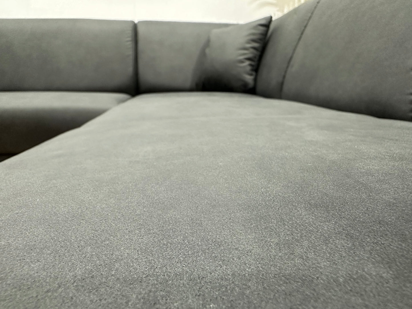 !Showroommodel! Antraciet Leather Look Hoekbank