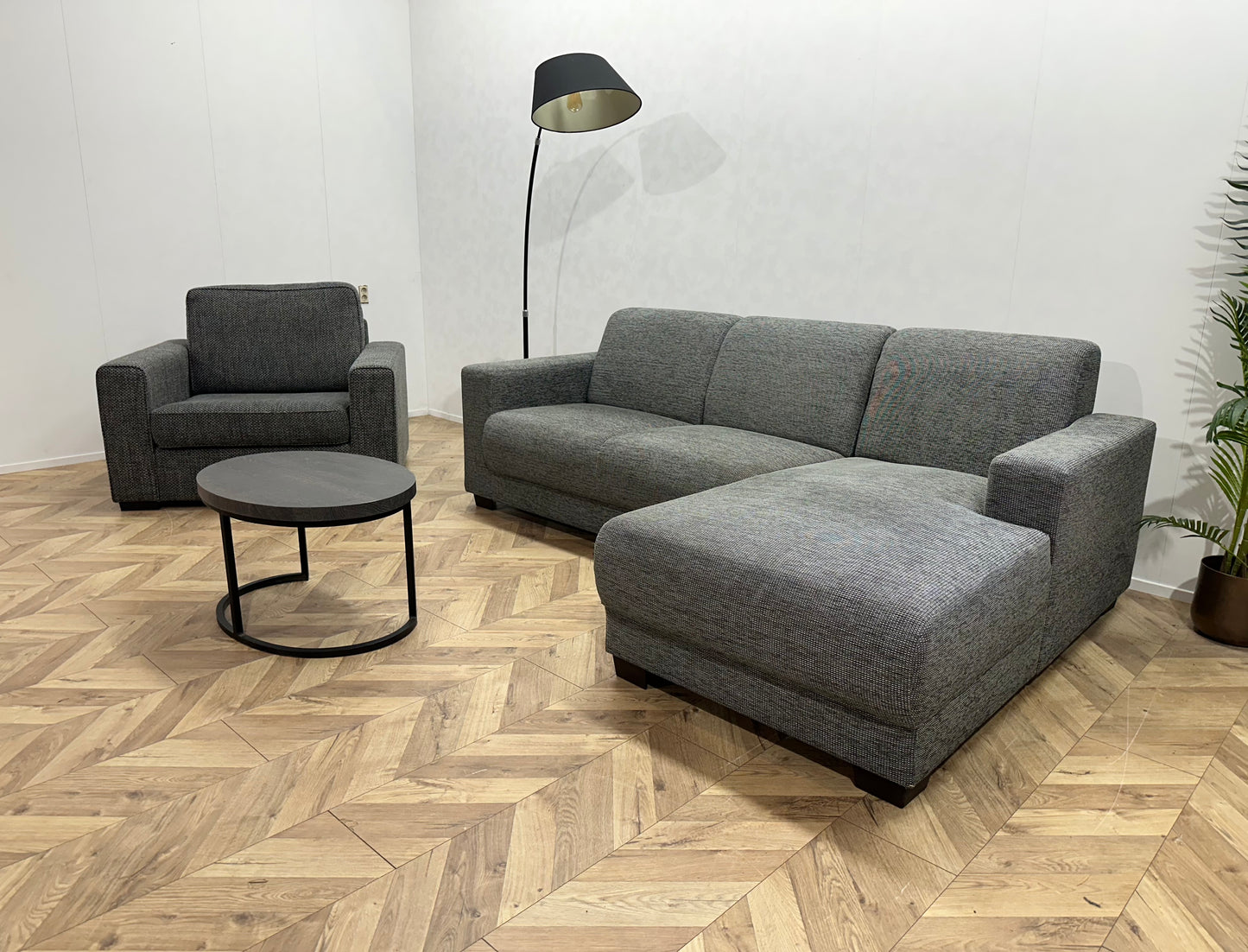 Grijze Hoekbank Inc Fauteuil