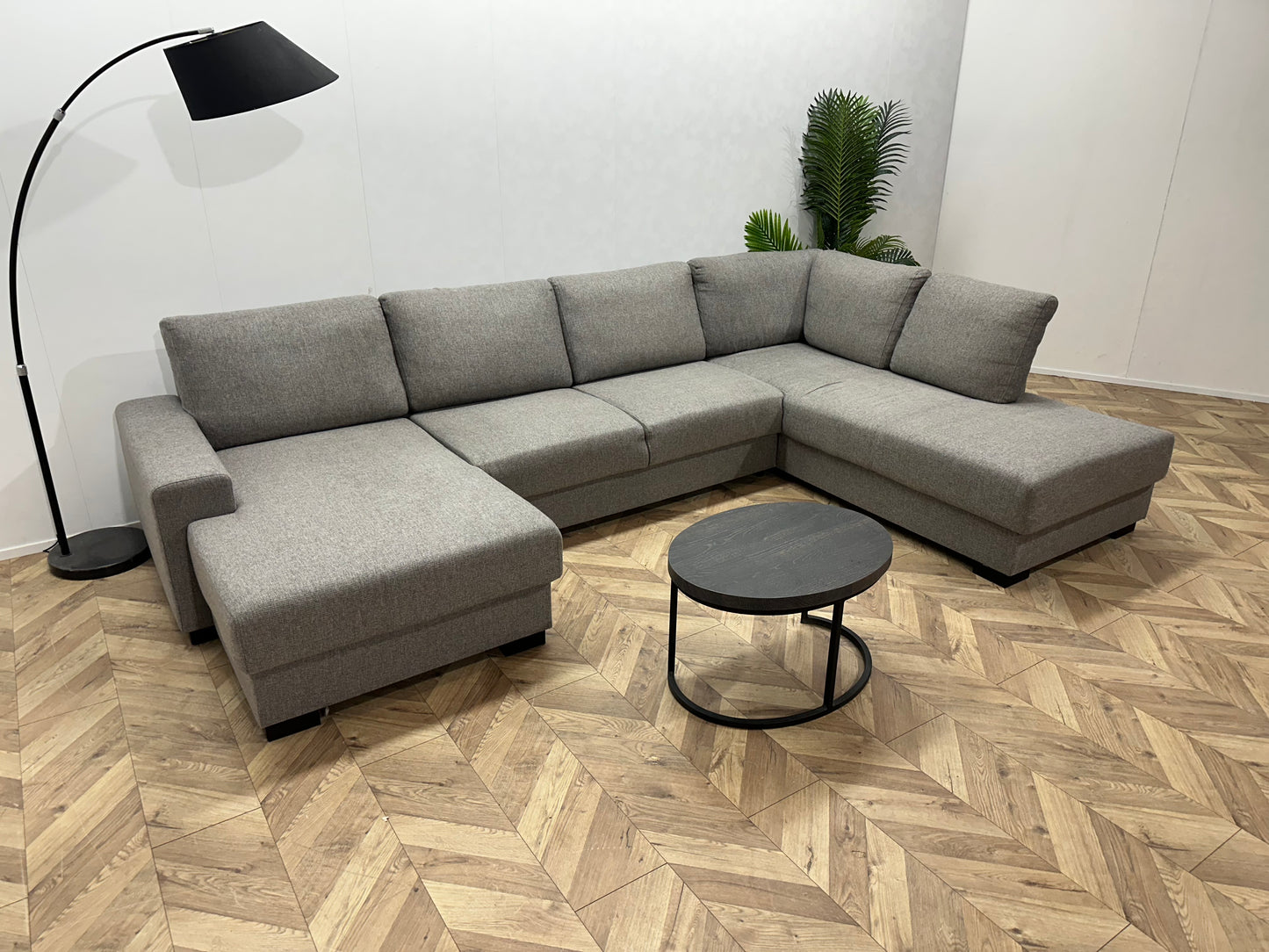 Licht Grijze U Bank ~ Losse Rugkussens Met Afneembare Hoezen