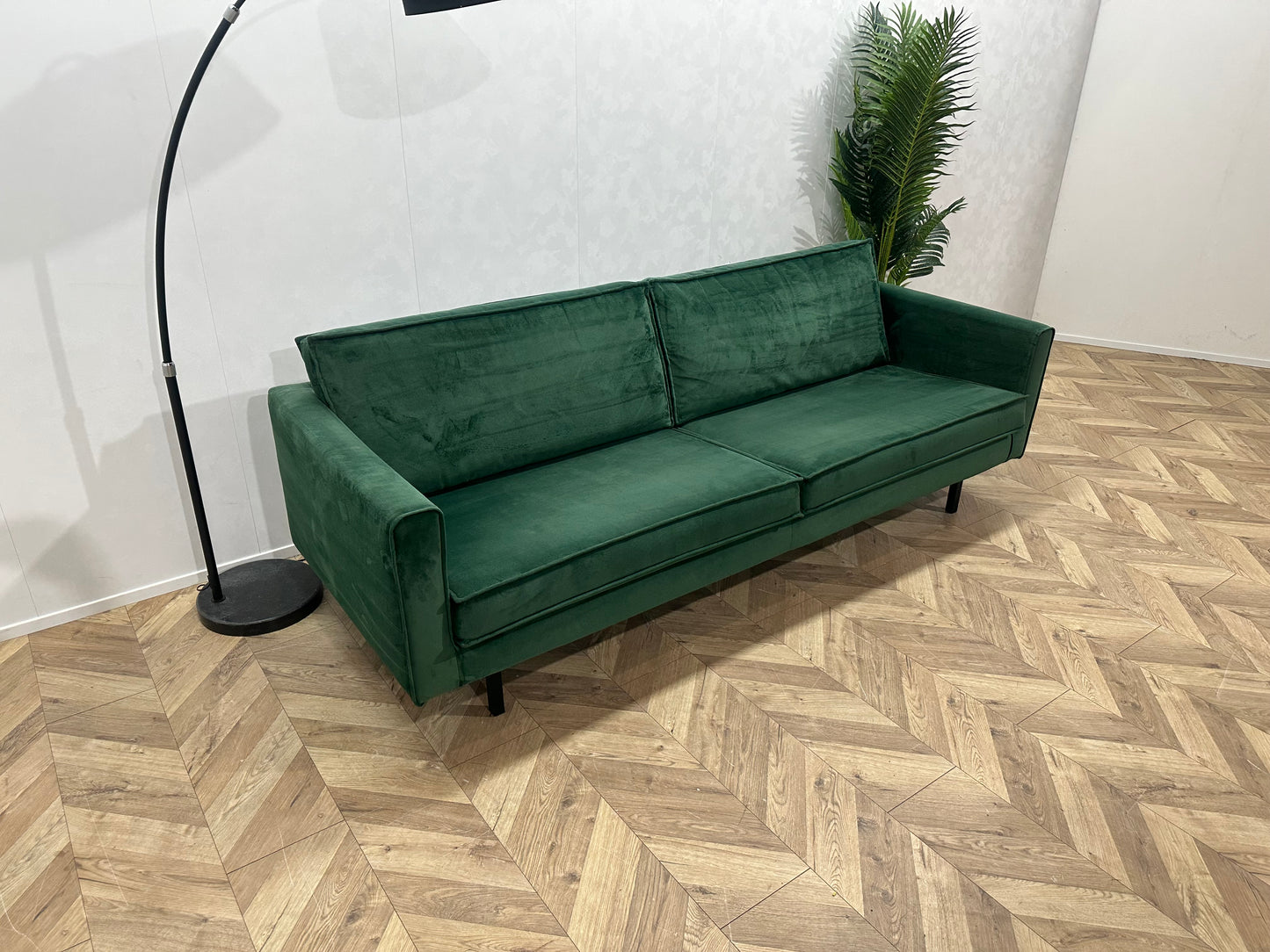 Sissy-Boy Homeland Groene Velvet 2.5-Zits Bank ~ Losse Kussens Met Afneembare Hoezen
