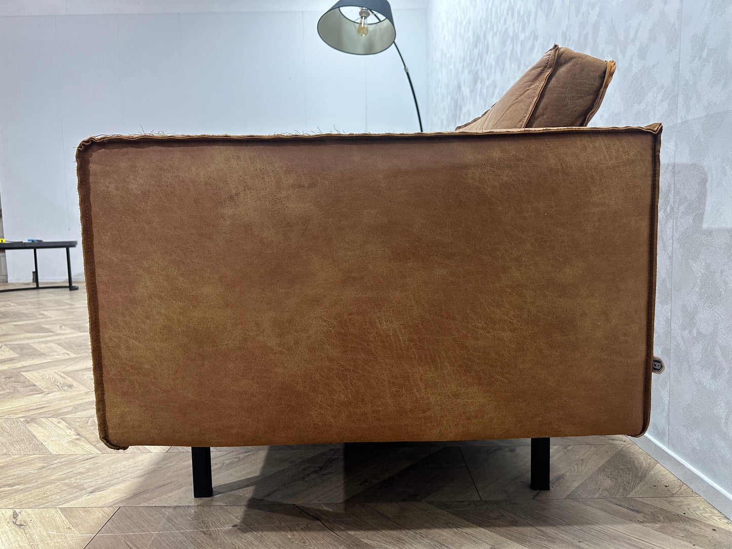 BePure Cognac Bruine Suède Lederen 3-Zita Bank Inc Hocker ~ Losse Kussens Met Afneembare Hoezen