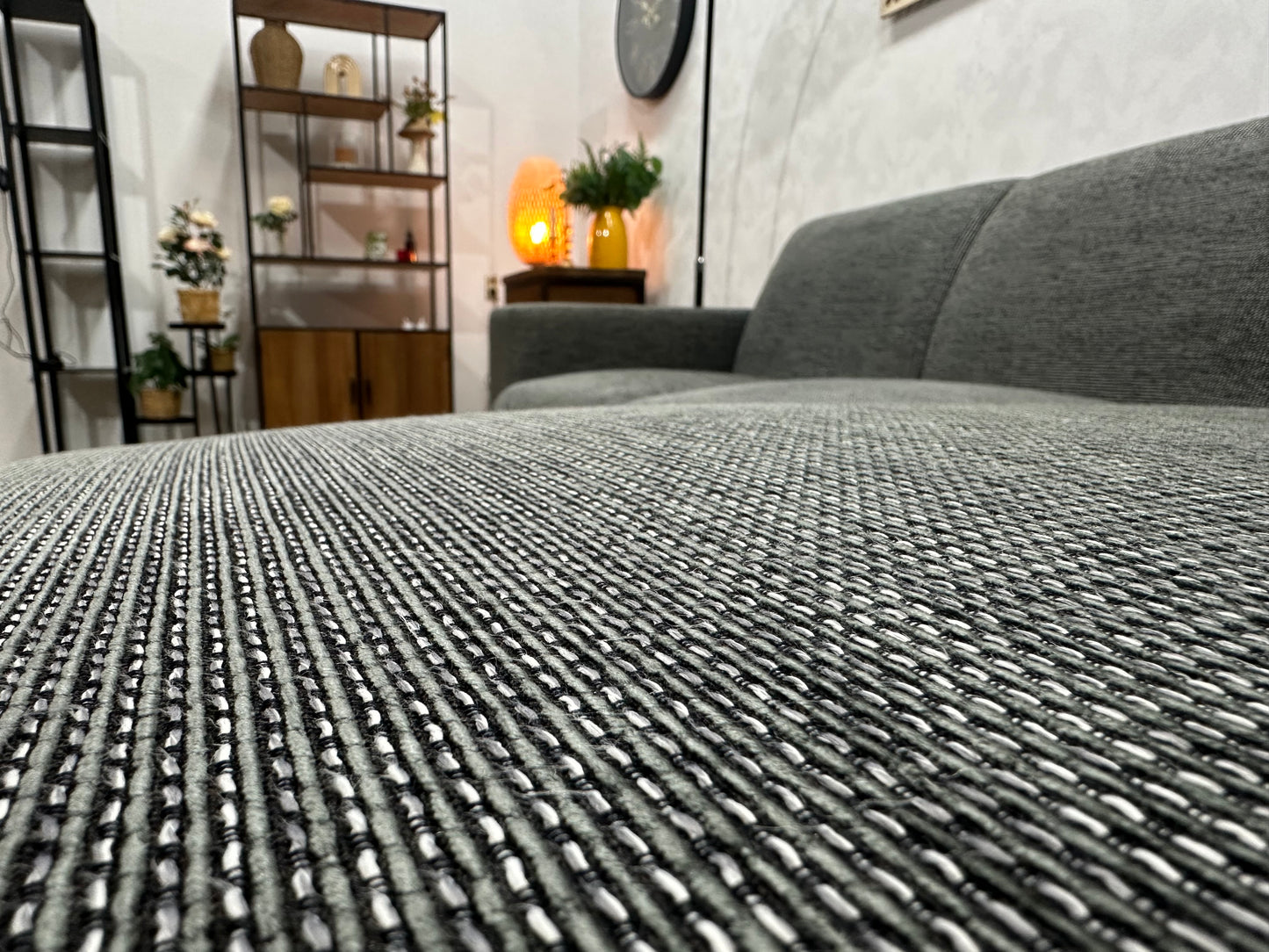 Grijze Hoekbank ~ Vaste Kussens