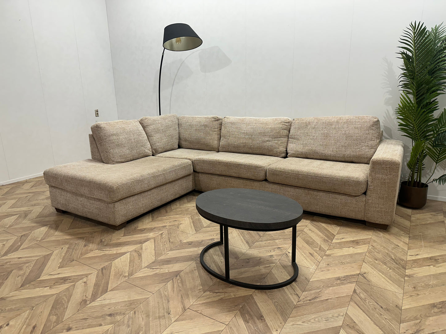 Licht Beige Hoekbank ~ Losse Kussens Met Afneembare Hoezen