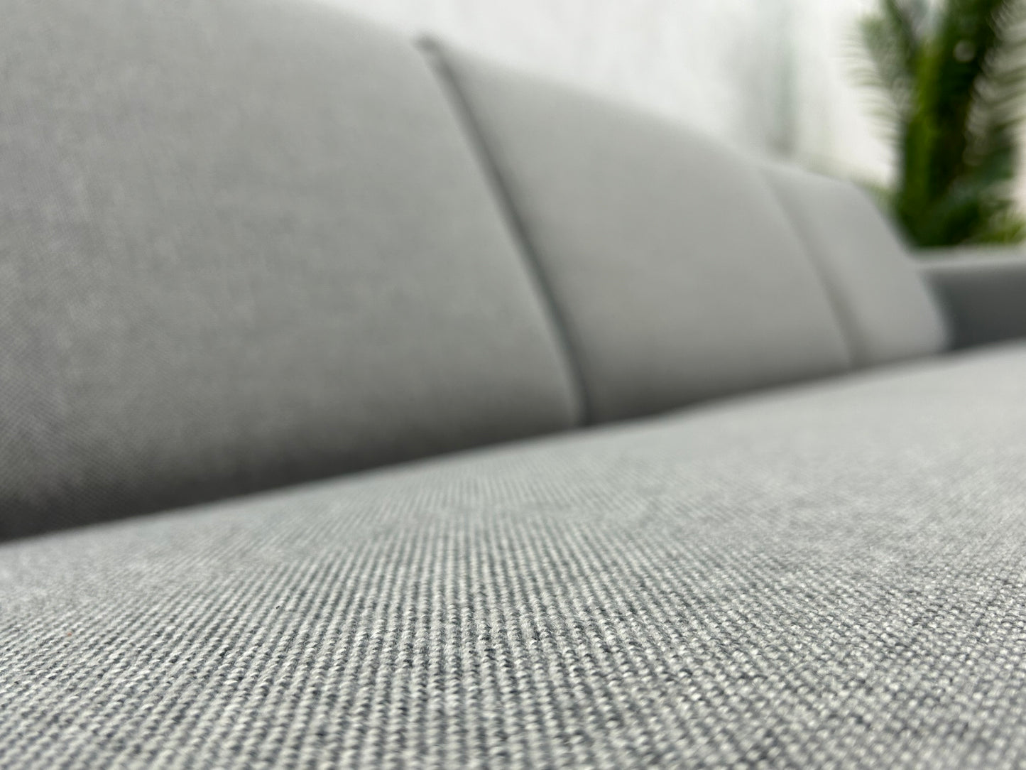 Licht Grijze Hoekbank ~ Vaste Kussens