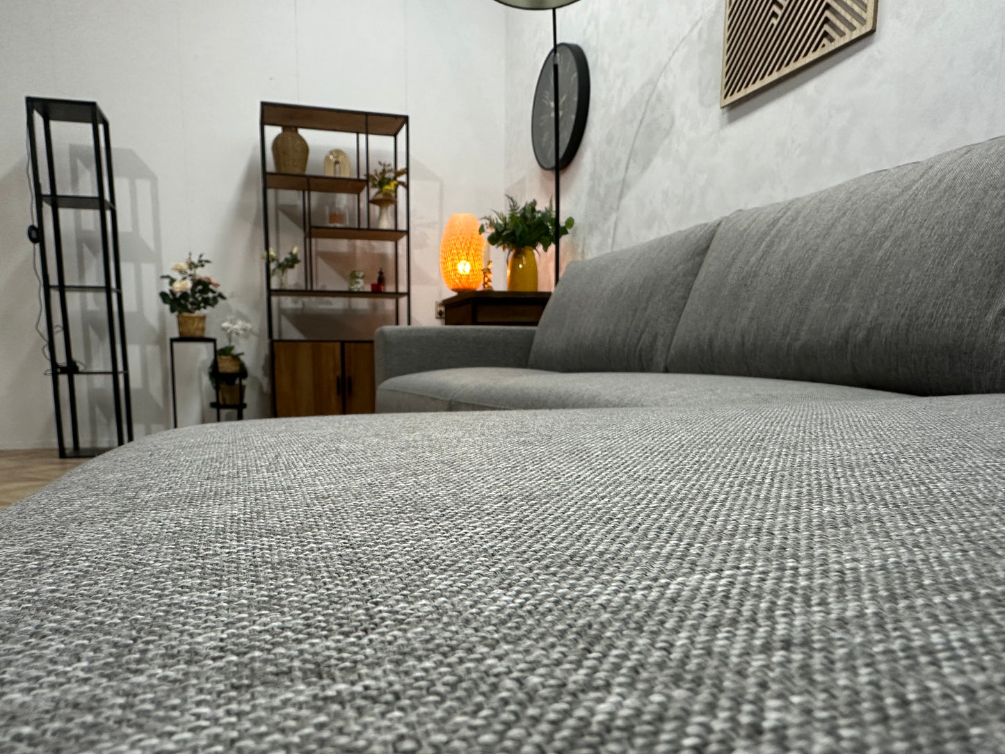 !Showroommodel! Licht Grijze Hoekbank