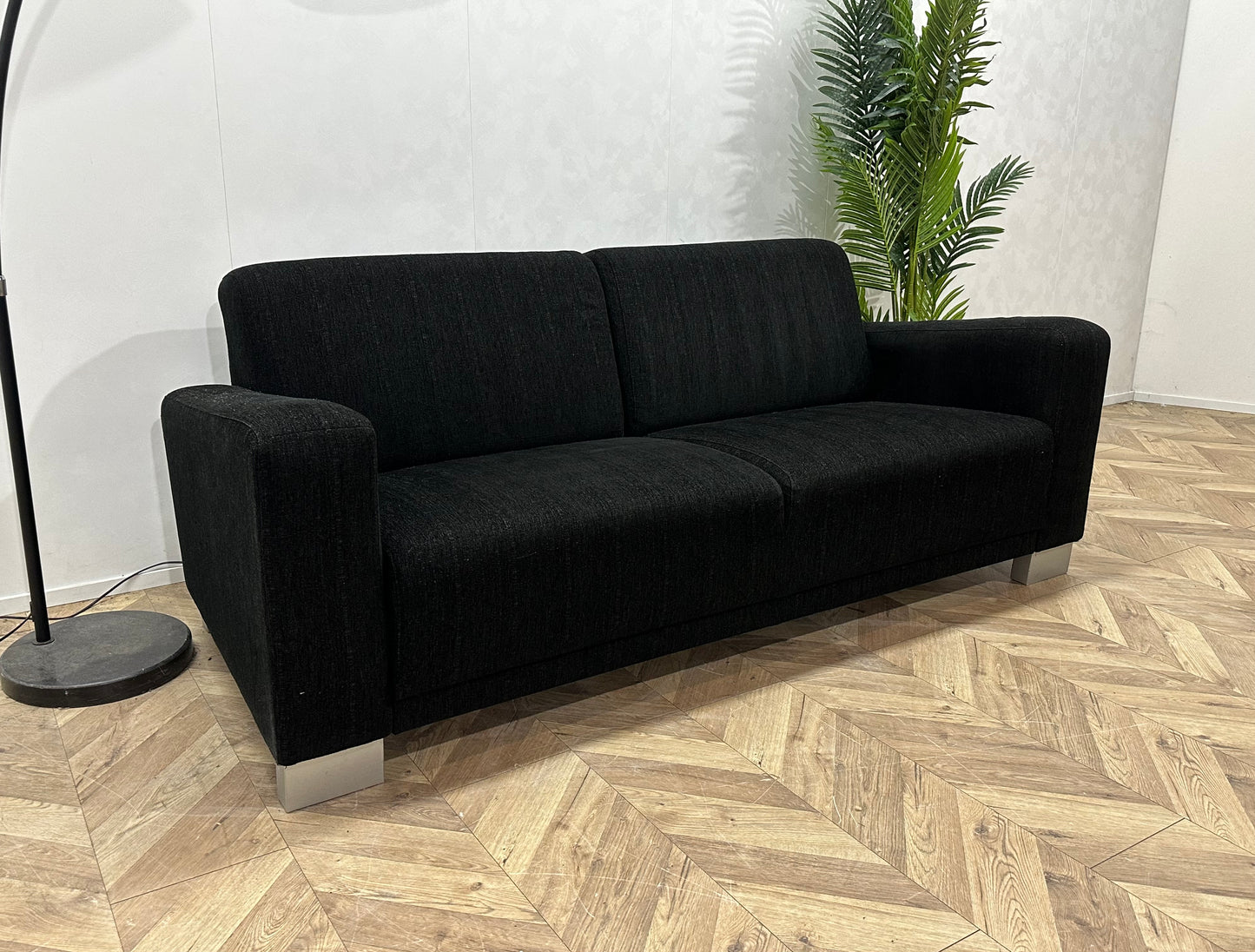 In.House Zwart 2.5-Zits Bank ~ Vaste Kussens