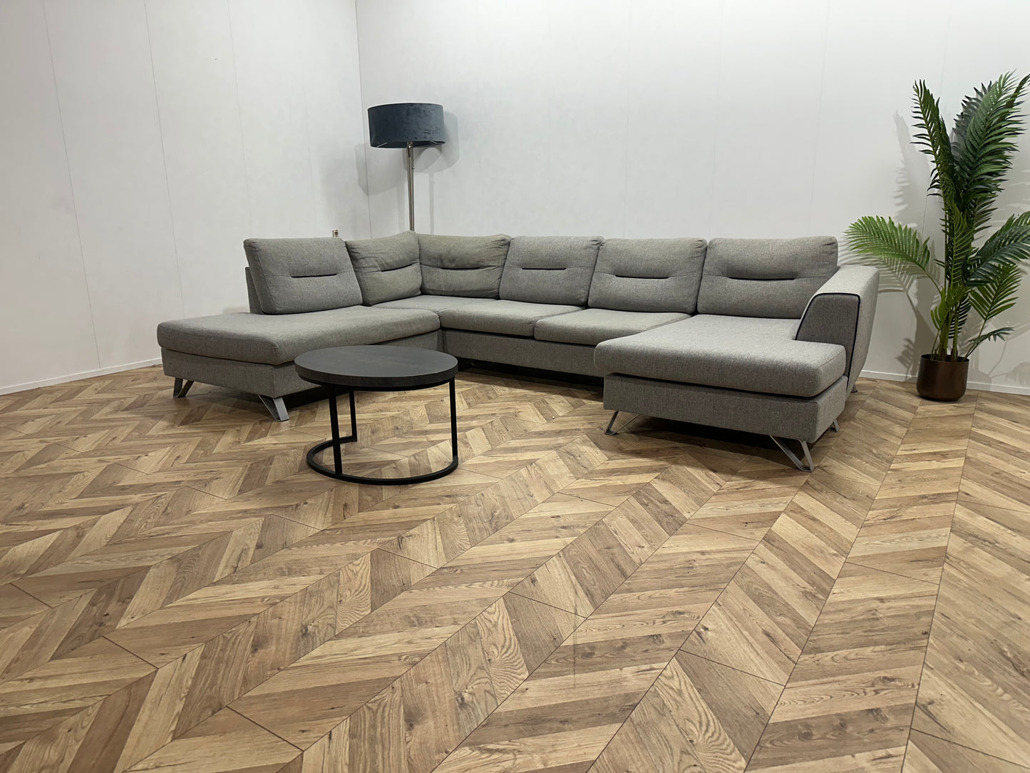 H&H Licht Grijze U Bank ~ Losse Kussens Met Afneembare Hoezen
