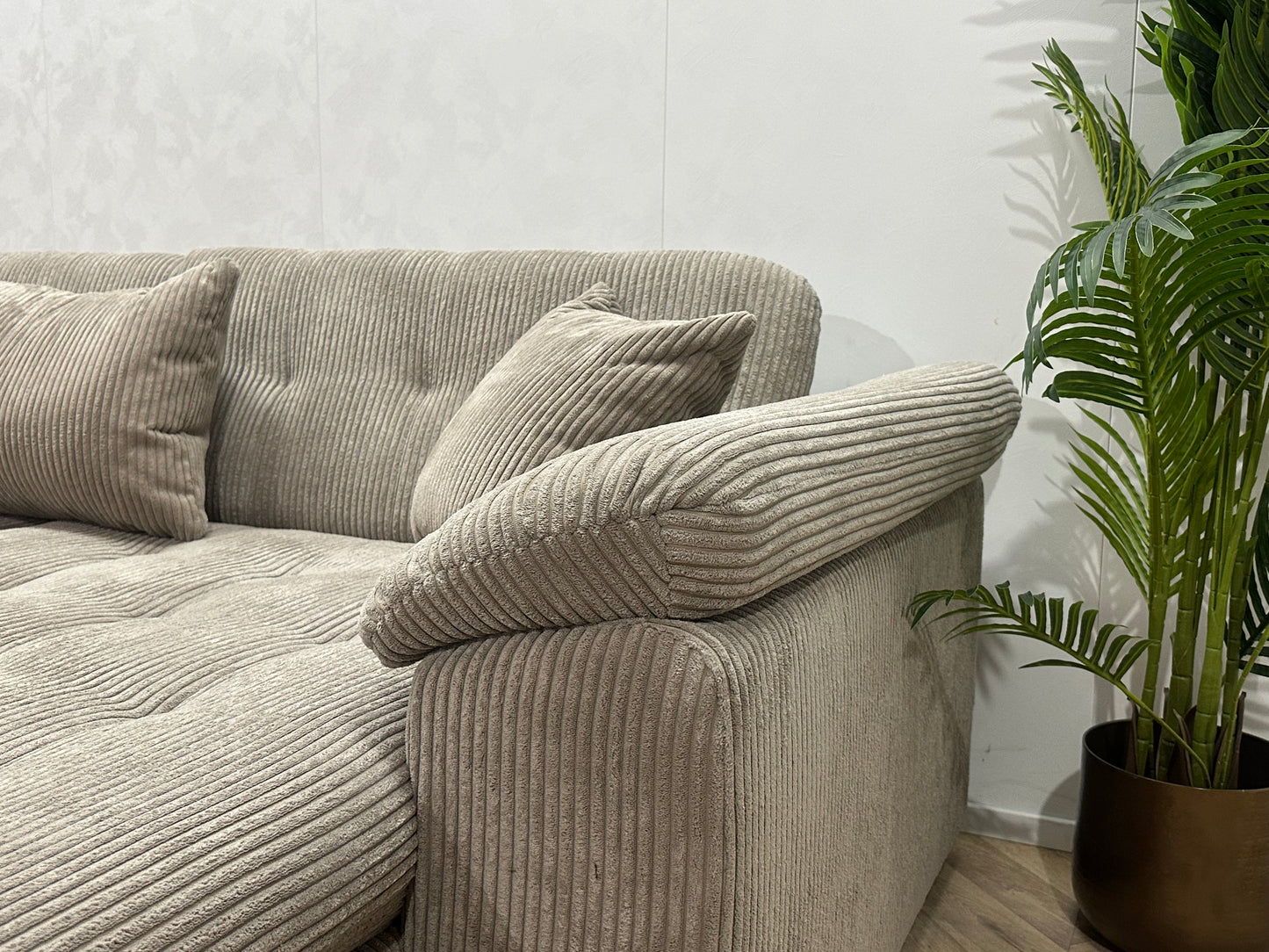!Showroommodel! Grijze Ribstof U Bank
