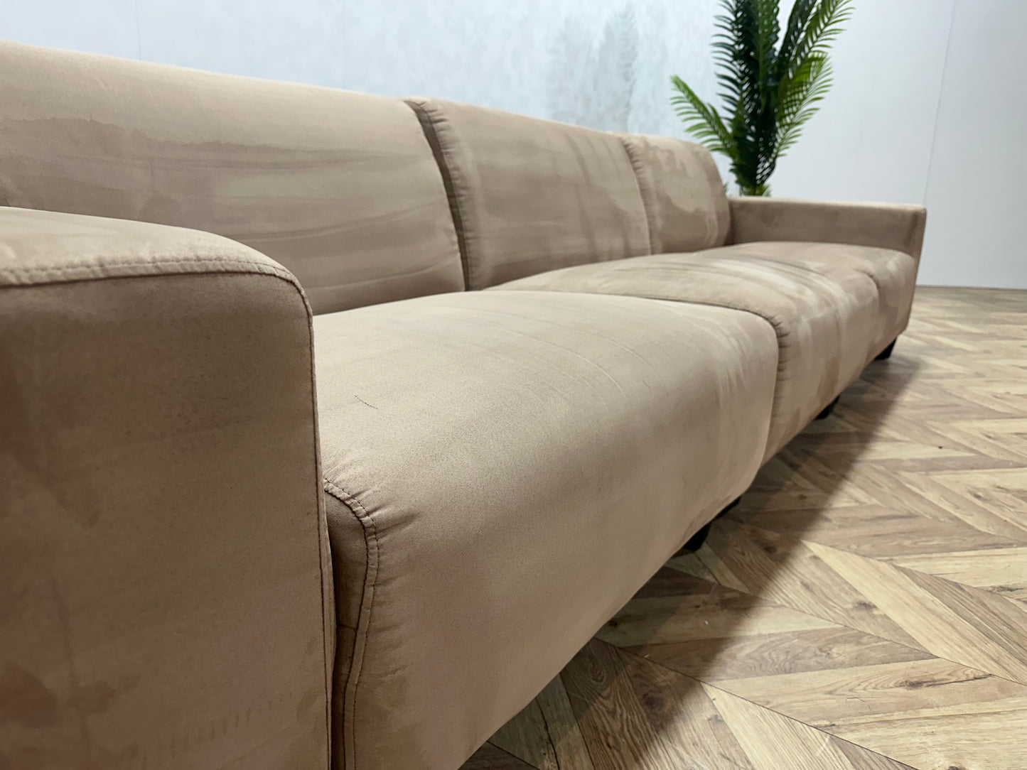Kuka Roze Velvet 3,5-Zits Bank ~ Vaste Kussens