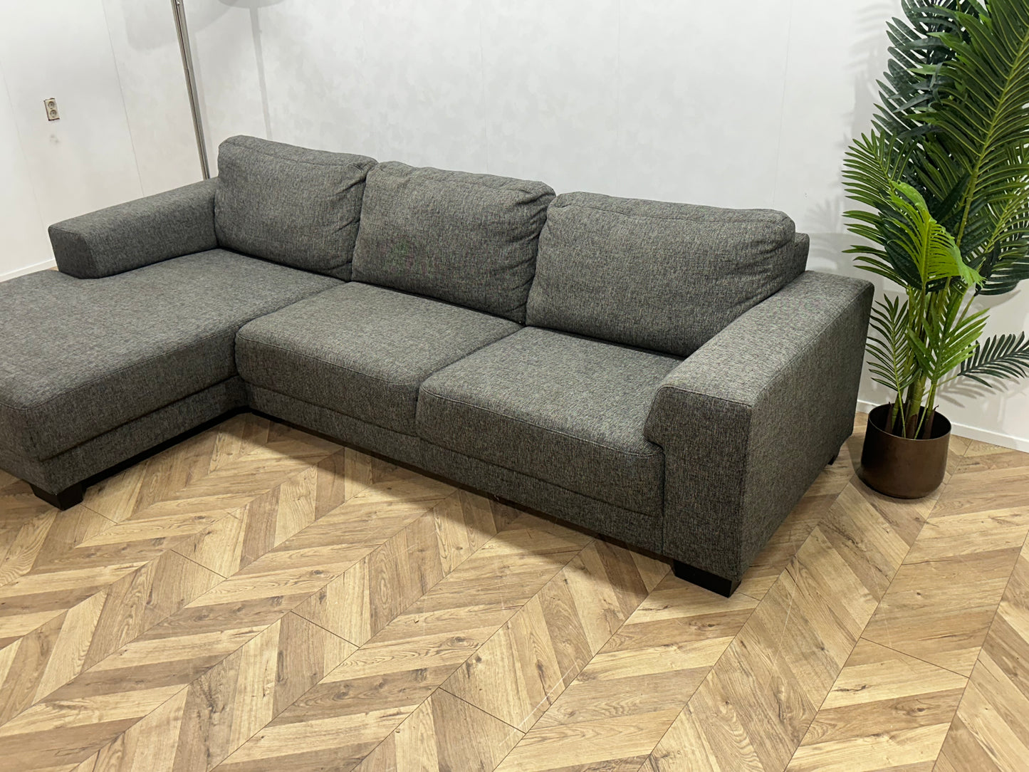 In.House Antraciet Hoekbank ~ Losse Rugkussens Met Afneembare Hoezen