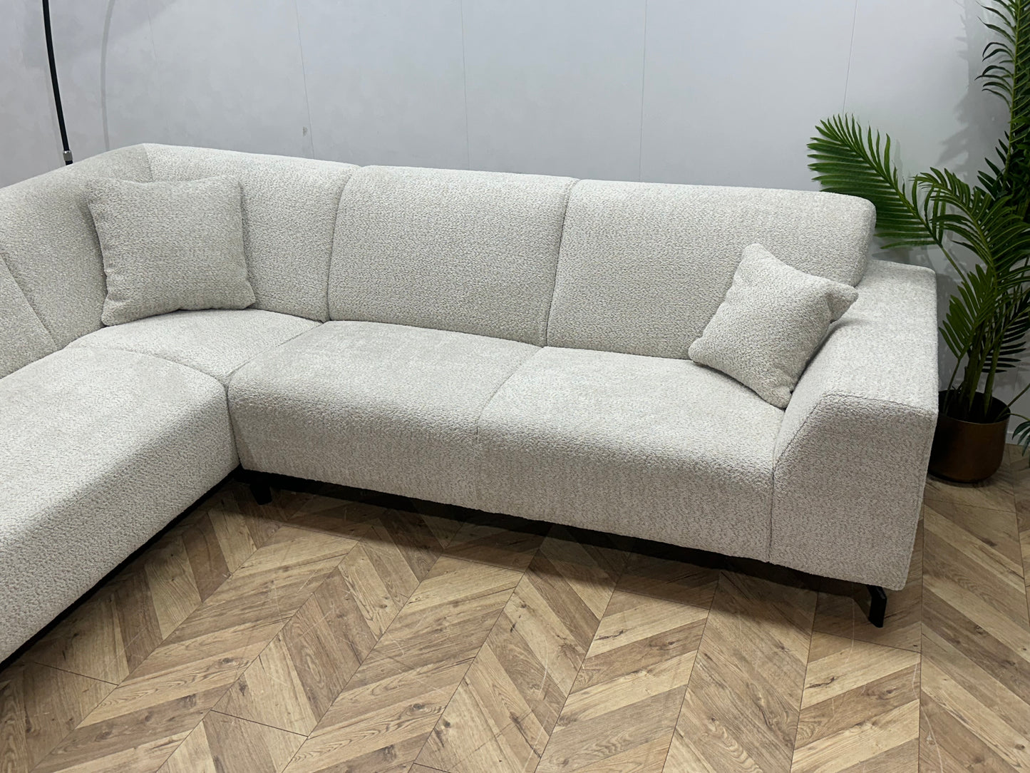 !Showroommodel! Crème Bouclé Hoekbank