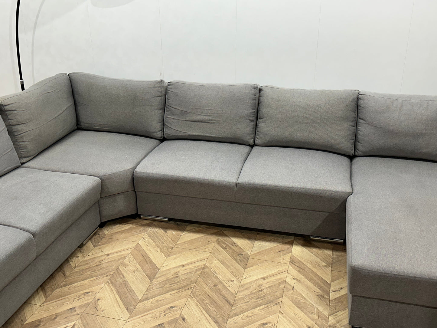 Licht Grijze U Bank ~ Losse Rugkussens Met Afneembare Hoezen