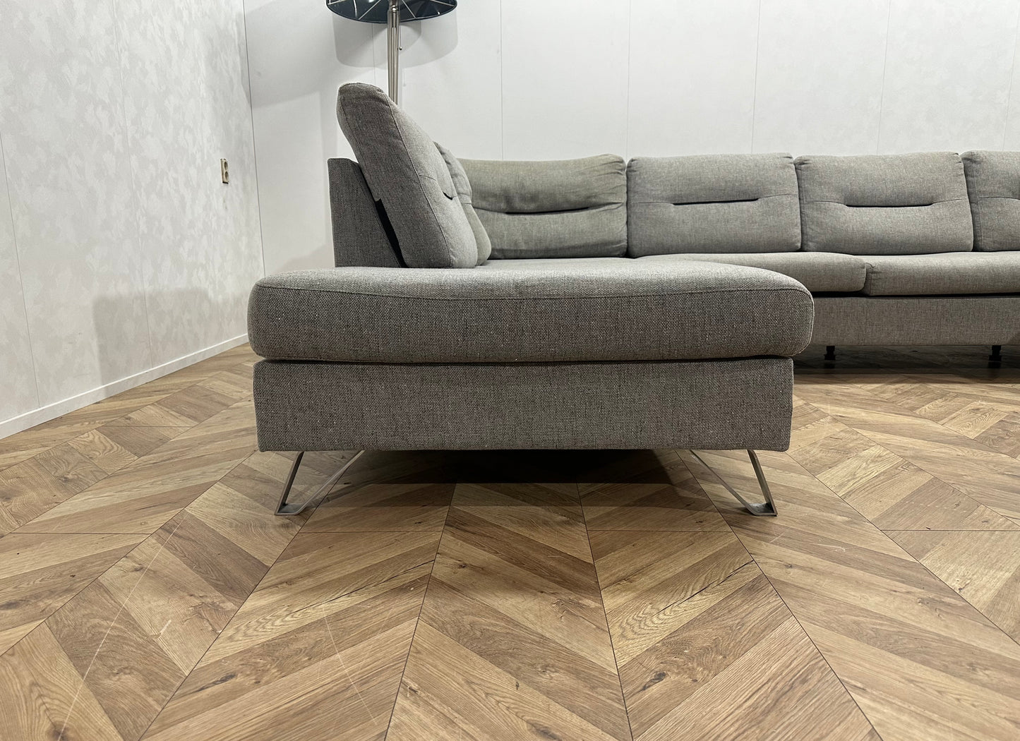 H&H Licht Grijze U Bank ~ Losse Kussens Met Afneembare Hoezen