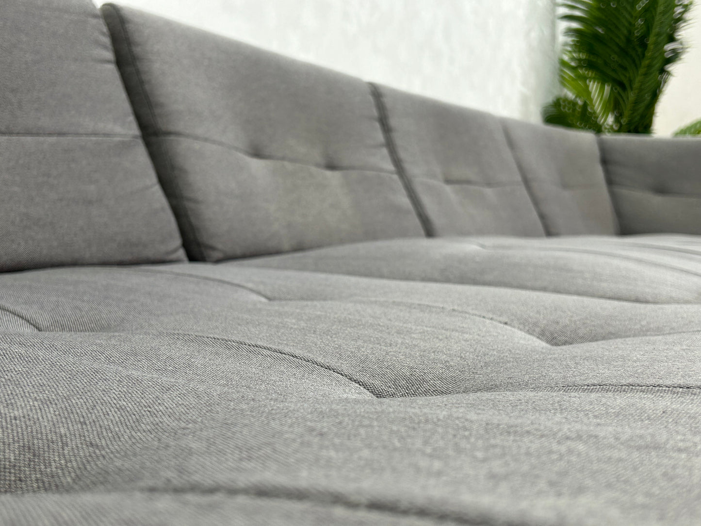 Wit/Grijze Lederen/Stoffen U Bank ~